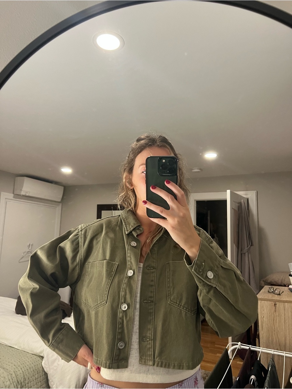 DR2 Olive Green Cropped Utility Jacket